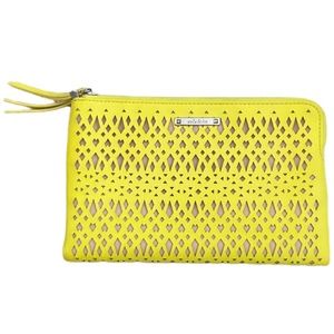 STELLA & DOT Women’s Clutch Wallet Yellow & Pink Heart & Diamond Cutout …